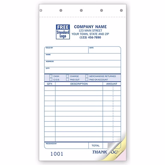 Sales Slips, Classic Small