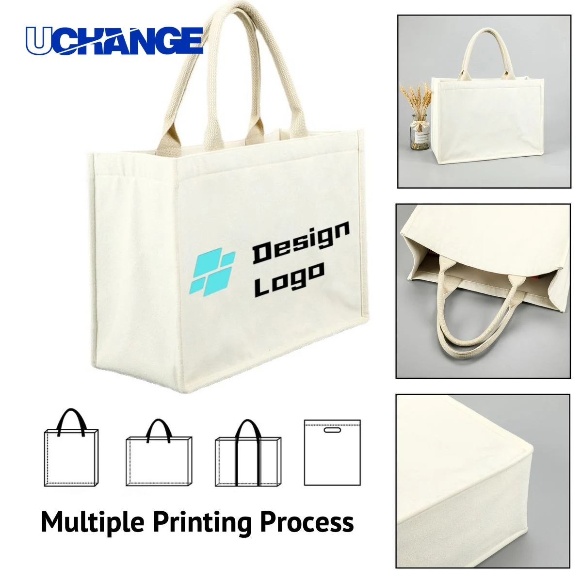 Plain Canvas Tote Bag for DIY Gifts, custom tote bag with logo imprint 1