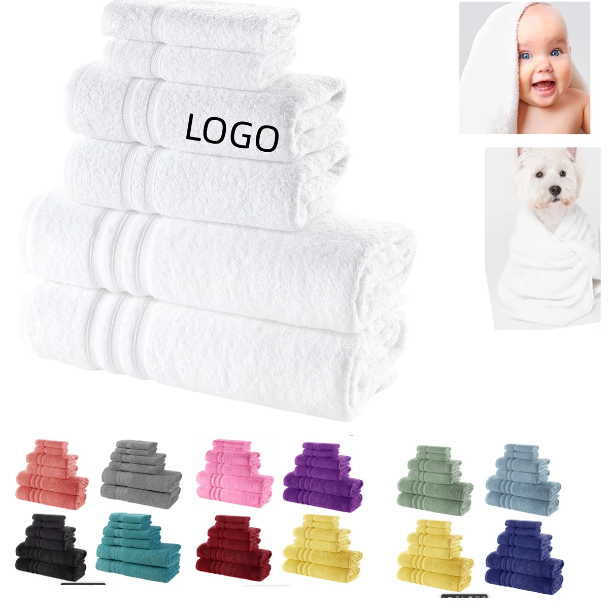 2 Bath Towels 2 Hand Towels 2 Washcloths 1