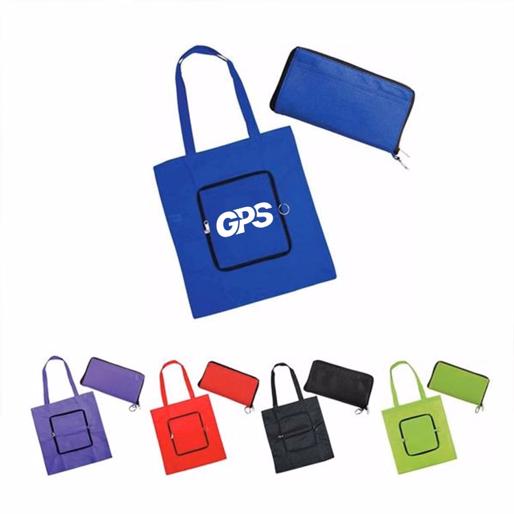 Custom Zip-Up Folding Tote Bags