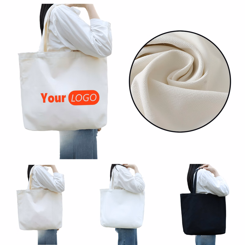 Customizable Horizontal Canvas Tote Bag