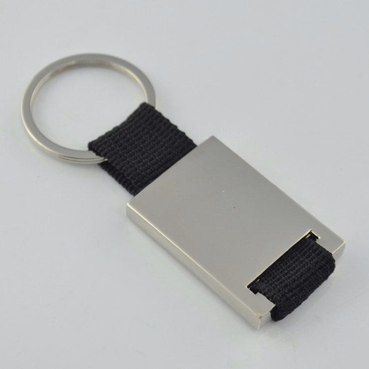 Nylon Webbing Run Through Zinc Alloy Key Chains
