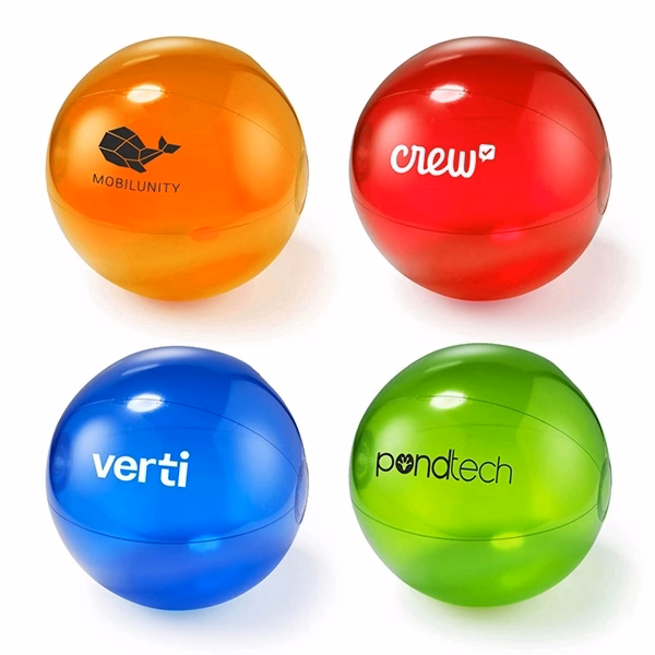Clear inflatable beach ball