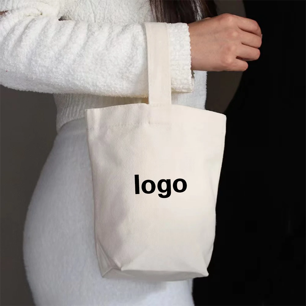 Mini Portable Canvas Bag, custom tote bag with logo imprint 1