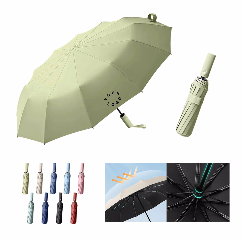 UV Protective Folding Umbrella with Double Layer Canopy