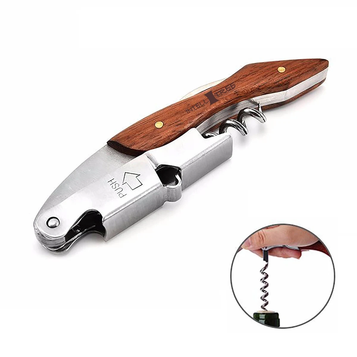 Professional Corkscrew Wine Key With Wood Handle 1
