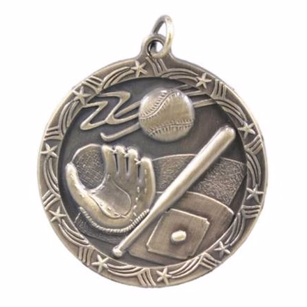 Baseball Shooting Star Medal, 1 3/4"