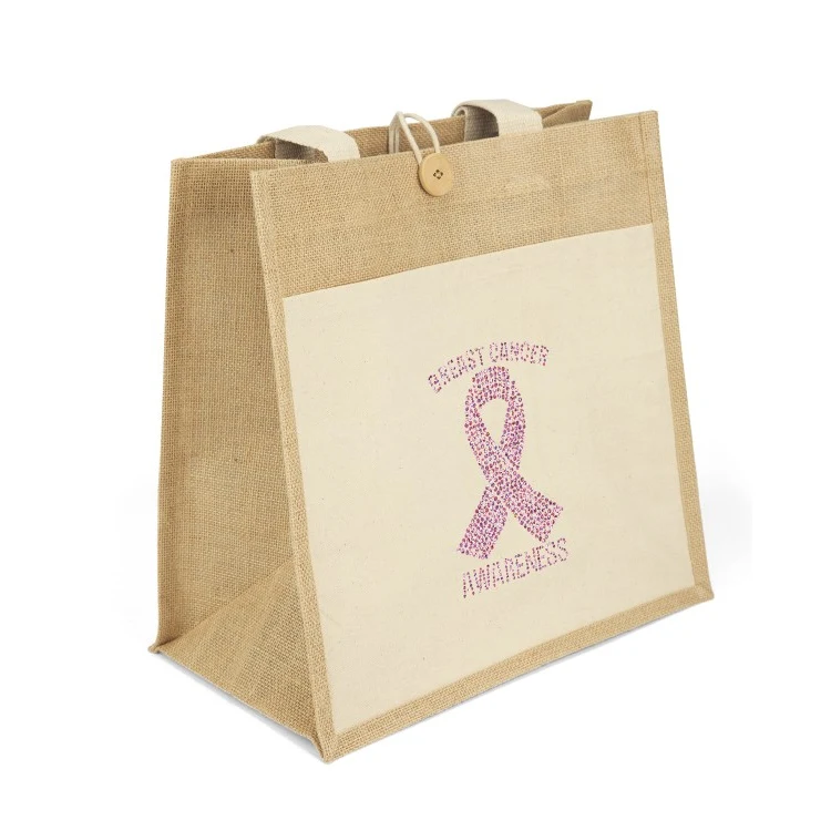 Izzy™- Jute Tote - Sparkle, custom tote bag with logo imprint 1
