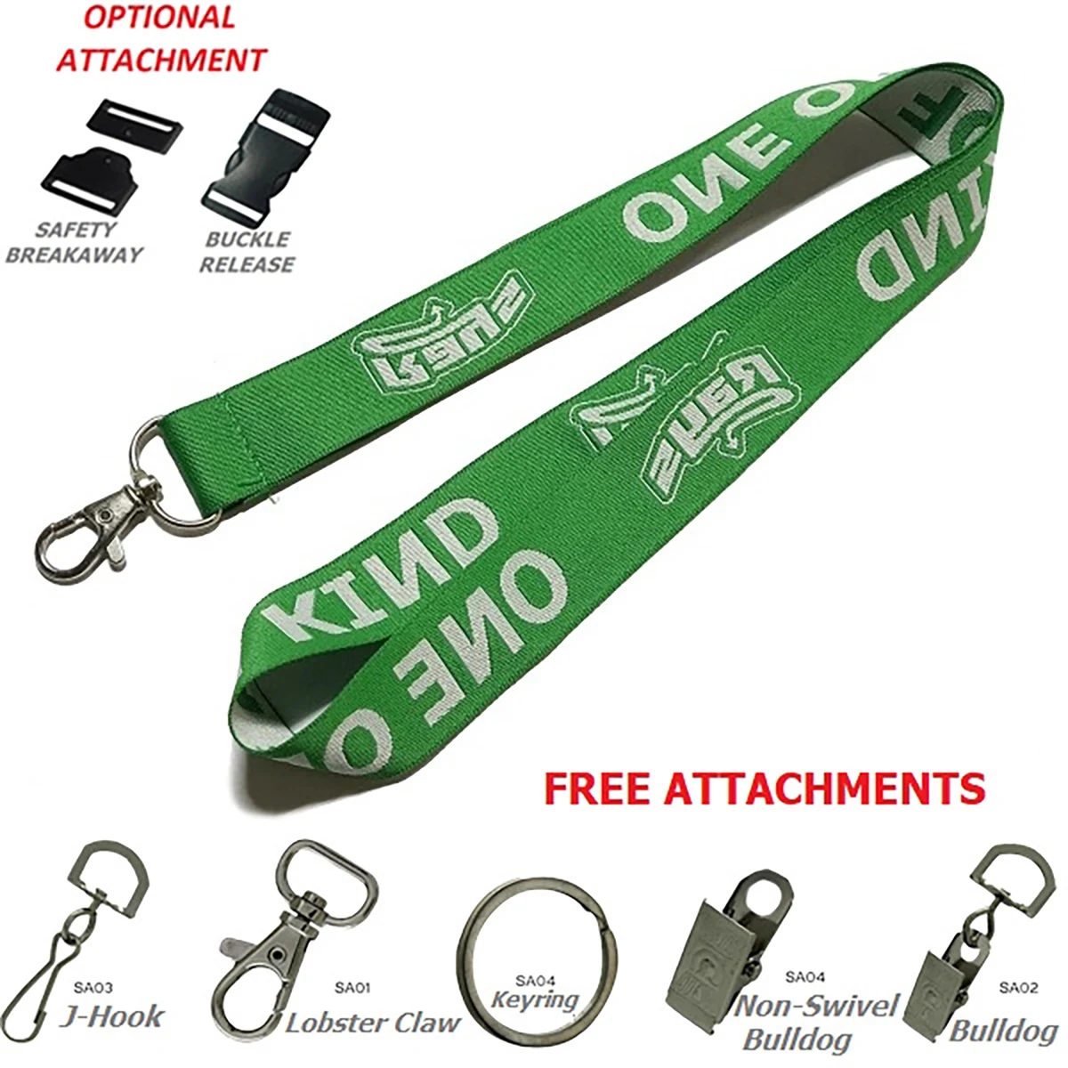 MOQ50Pcs Custom Full Color 3/4" Polyester Lanyard With Acces 1
