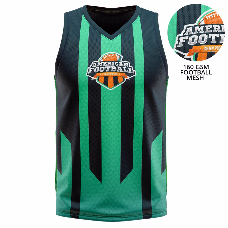 Unisex 160 GSM Football Mesh Custom Sublimated Performance Basketball V-Neck Tank