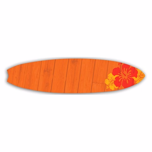 Full Color 50 Mil Name Badge (1"X4") Surfboard