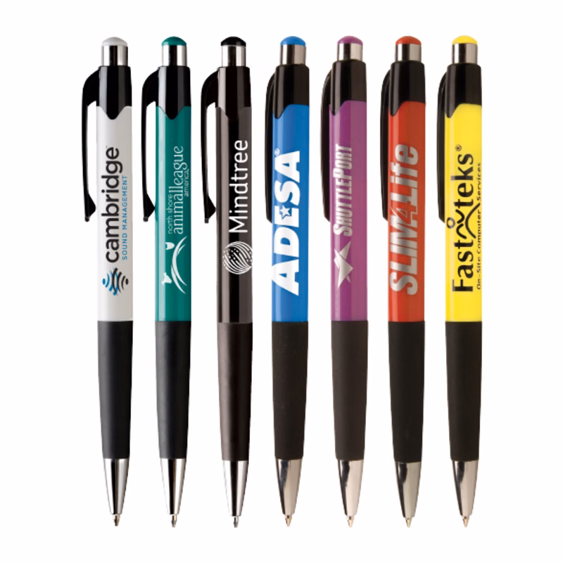 Colorful Pen with Rubber Grip