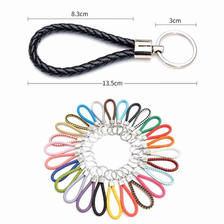 PU Leather Woven Lanyard Keychain
