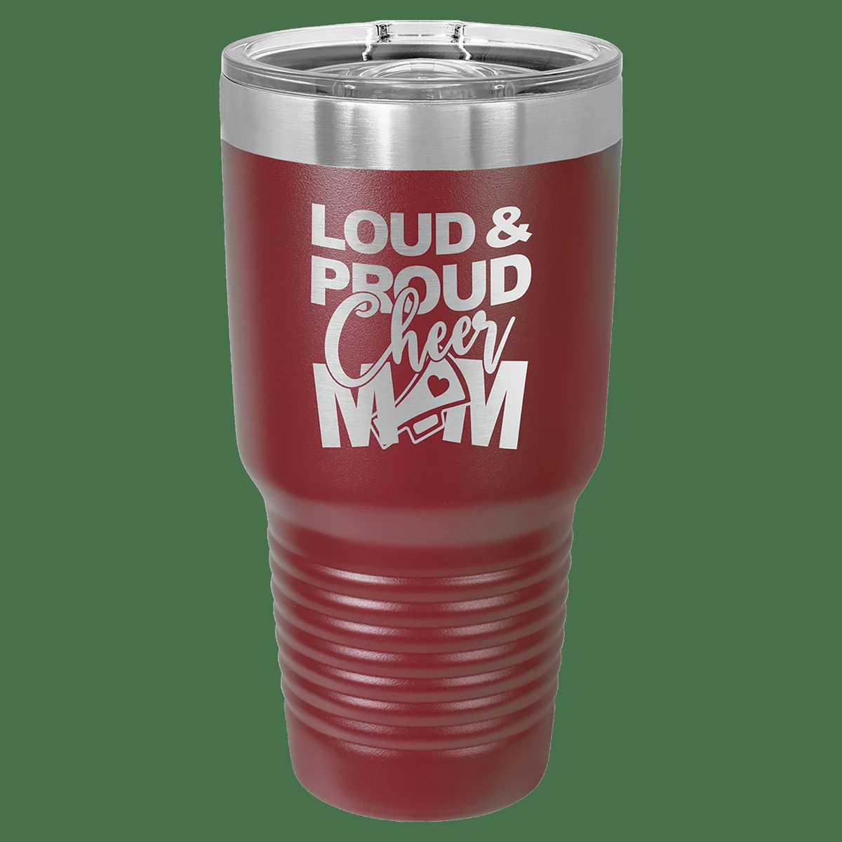 30 oz. Maroon Laser Engraved Polar Camel Ringneck Tumblers w/Slider Lid 1
