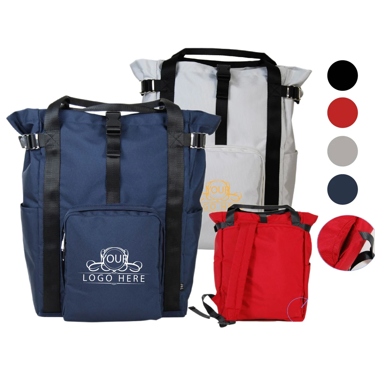 Poly Multi-Function Backpack Tote Bag 1