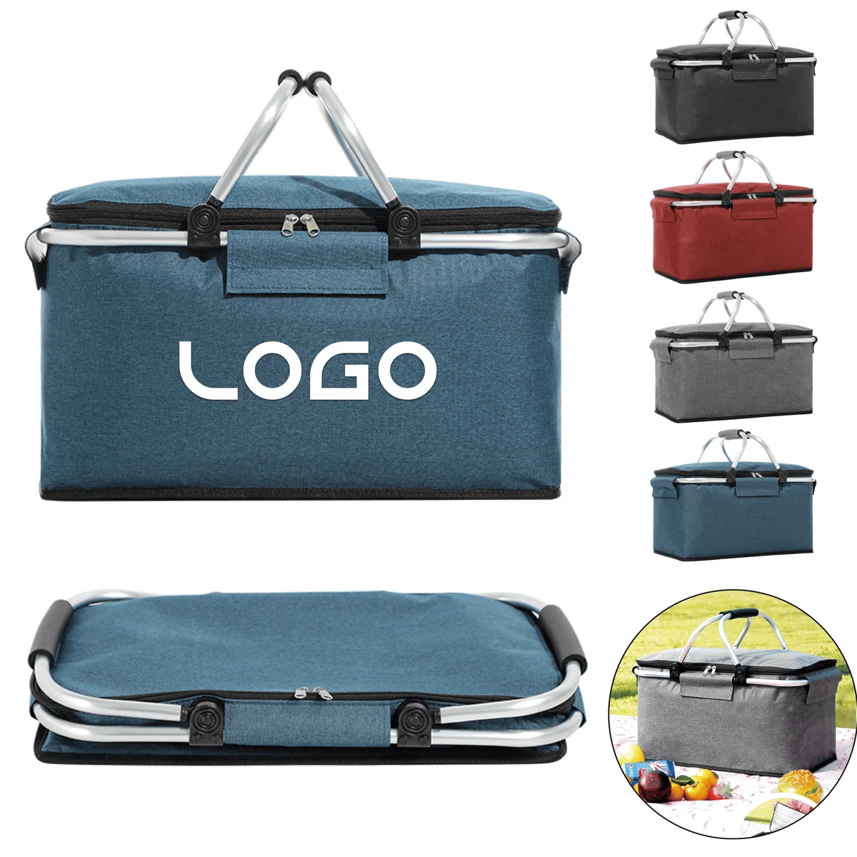 Insulated Oxford Folding Picnic Basket 1