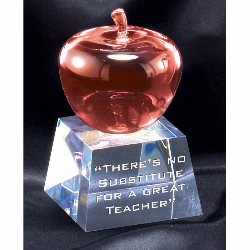 Red Crystal Apple On Base