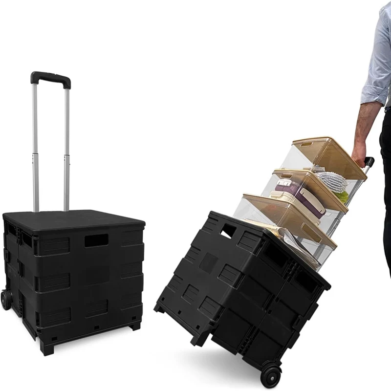 45L Mobile Folding Cart With Lid 1