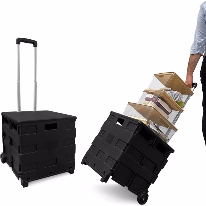 45L Mobile Folding Cart With Lid