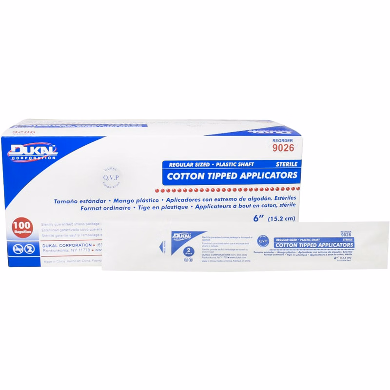 Sterile Cotton Tipped Applicators - Plastic Shaft 2-Pack 6"