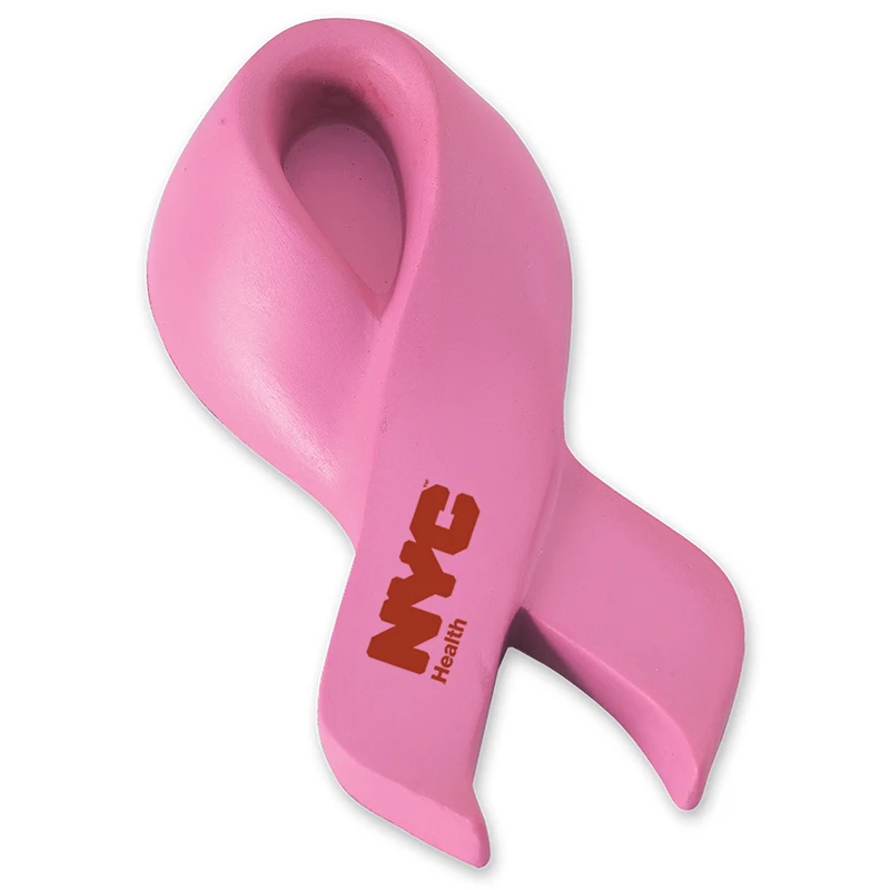 Pink Breast Cancer Awareness Ribbon Shape Stress Ball 1