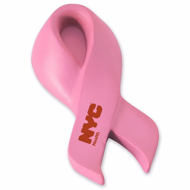 Pink Breast Cancer Awareness Ribbon Shape Stress Ball