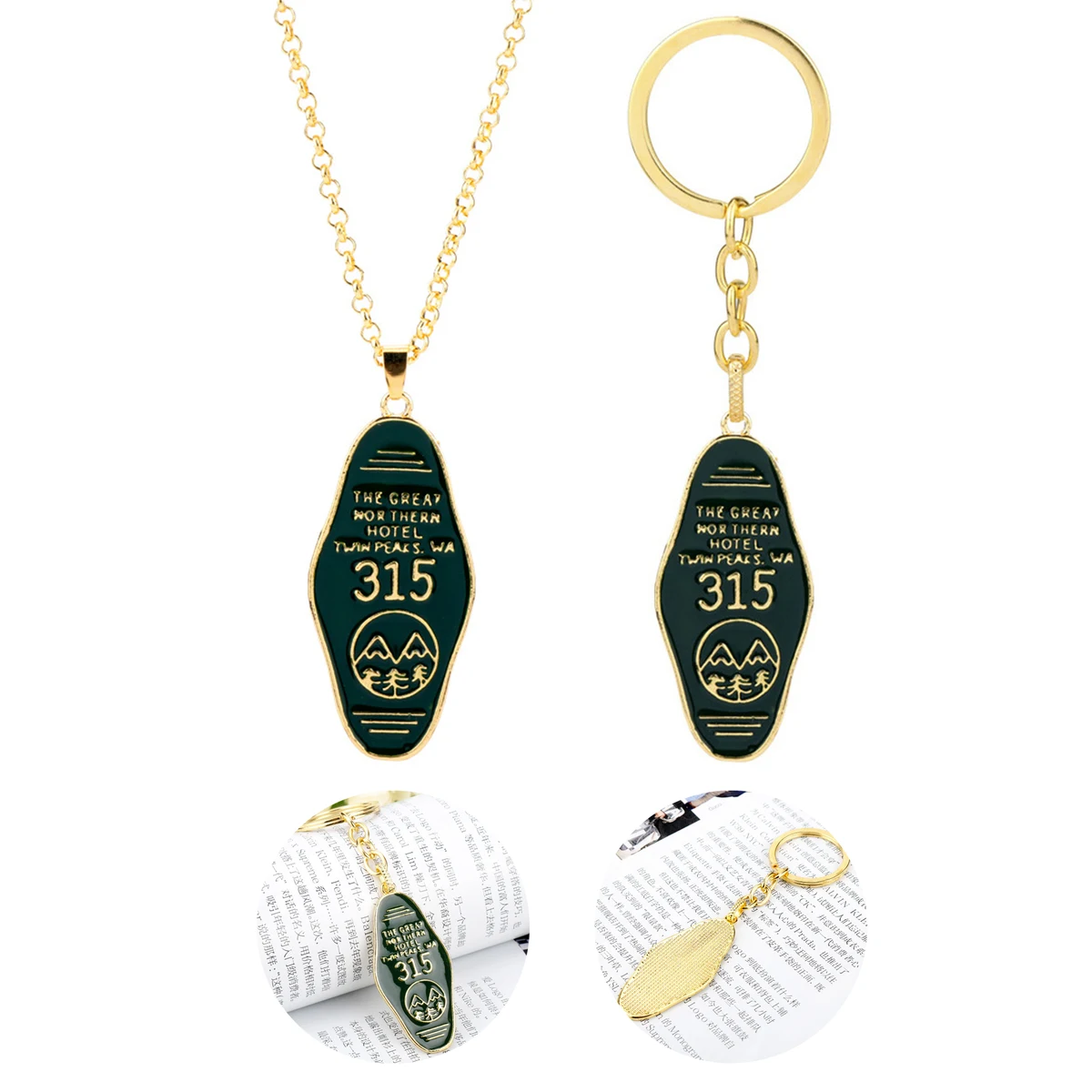 Logo Pendant Necklace Long Chain 1