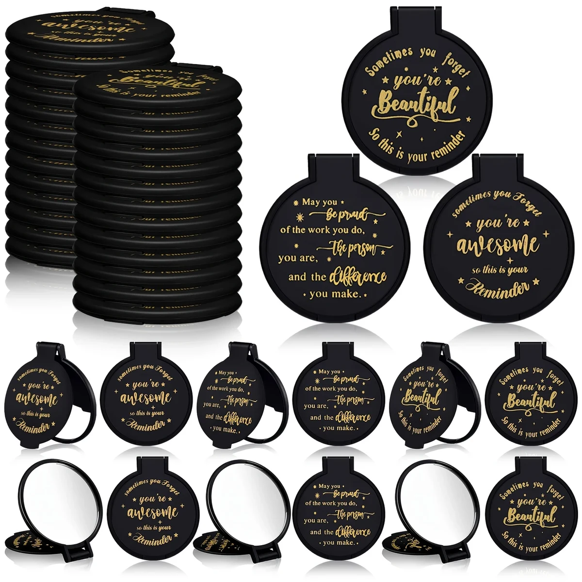 Handheld Portable Circular Makeup Folding Mirror 1