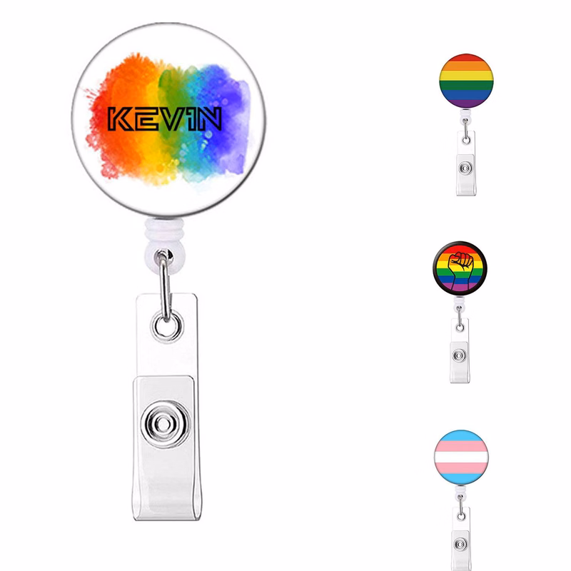 Rainbow Reel Retractable ID Badge Holder