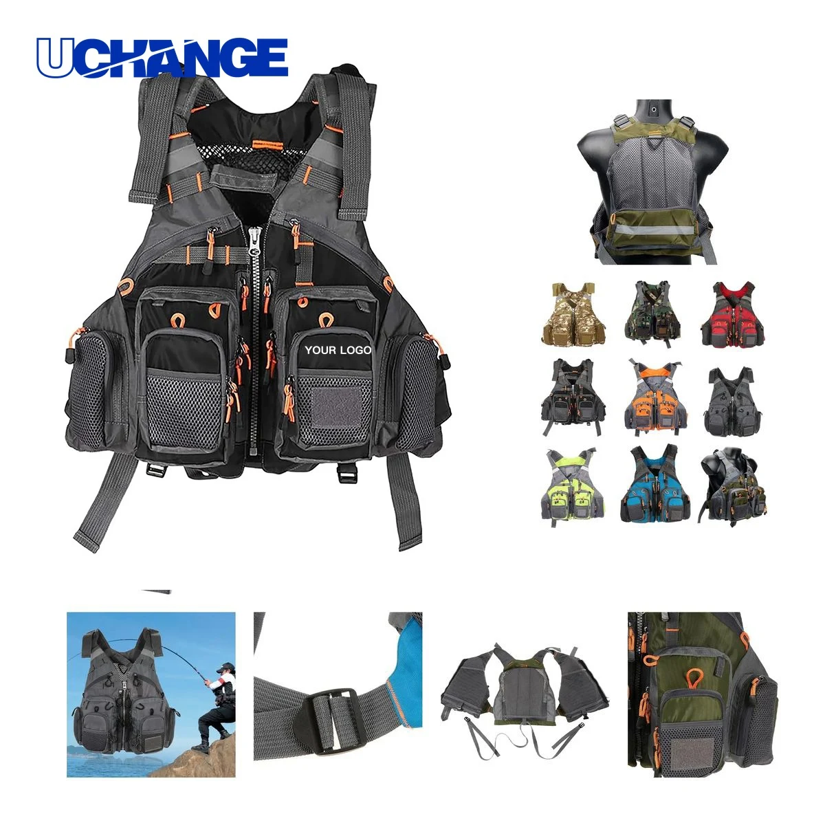 Durable Fishing Life Jacket with Storage Pockets for Boating 1