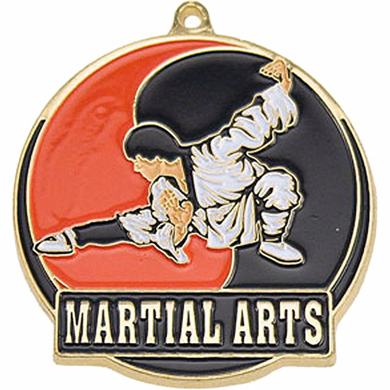 Stock Gold Enamel Sports Medals: Martial Arts
