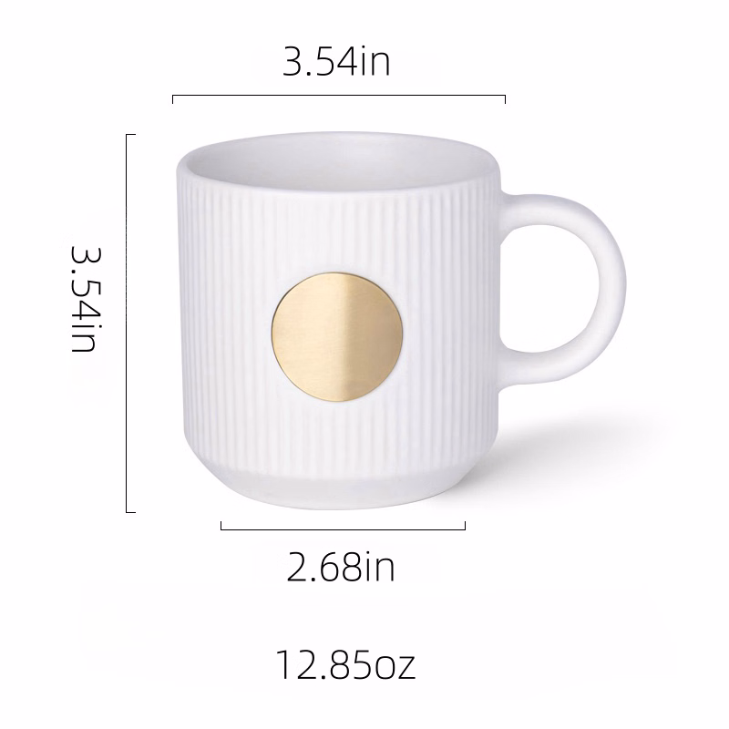 Gold-rimmed 3D Logo Copper Plaque Mug