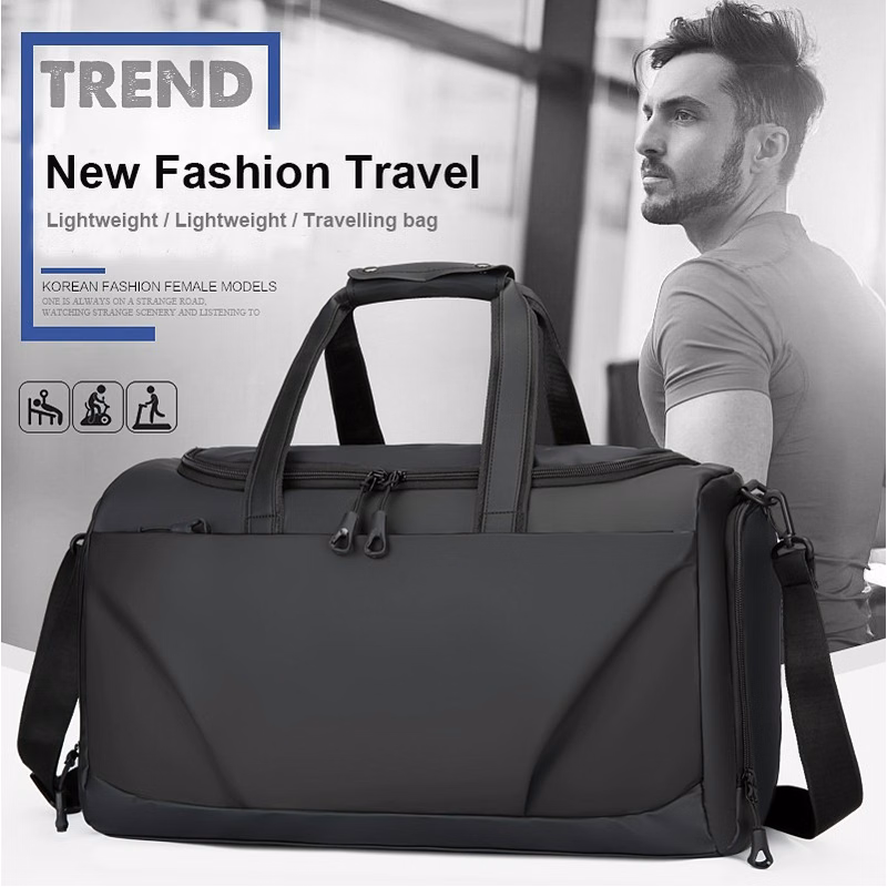 Gym Duffel Bag With Various Text, Large Sports Bag
