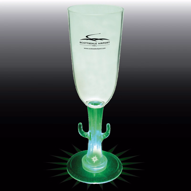 7oz Light Up Novelty Stem Plastic Champagne Flute