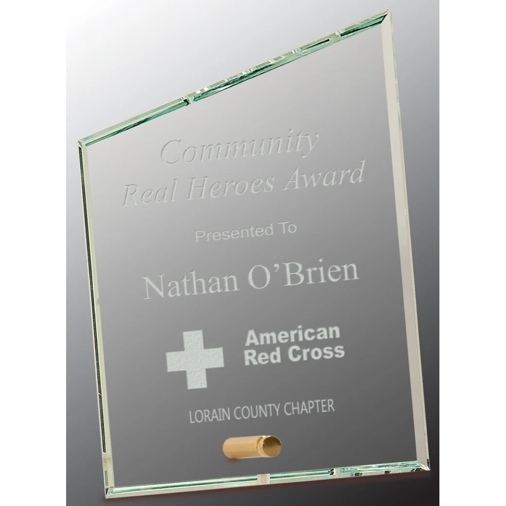 5" x 7" Clear Slant Rectangle CrystalEdge Glass Award 1