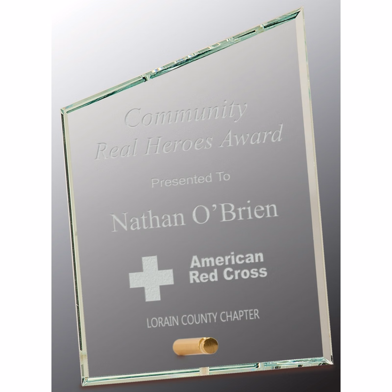 5" x 7" Clear Slant Rectangle CrystalEdge Glass Award