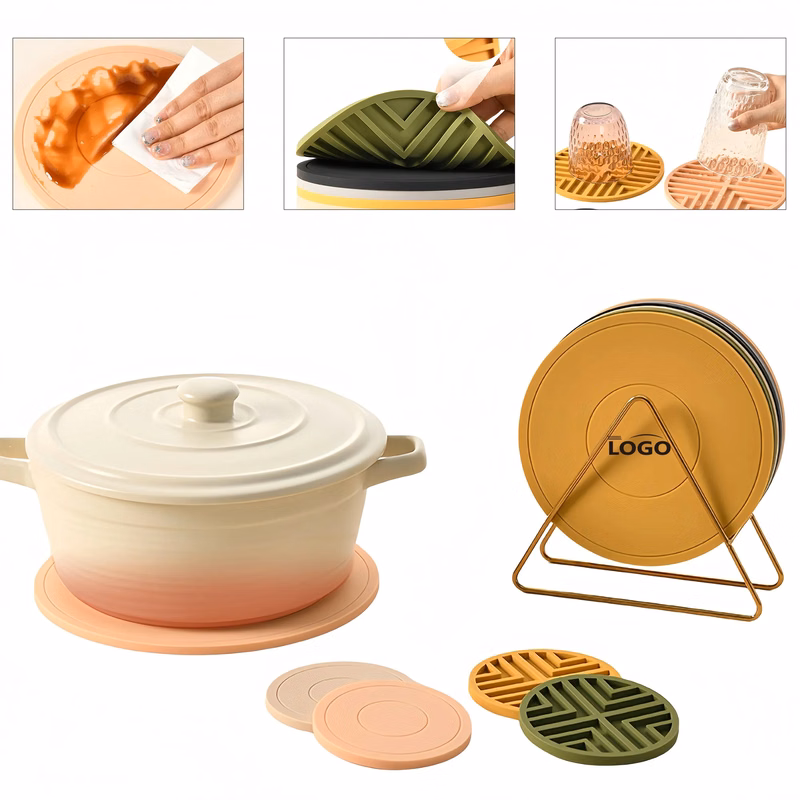 Silicone Heat Resistant Trivet Set For Kitchen Dining