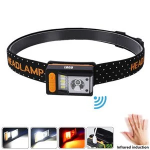 Portable LED Headlamp With Red Light Feature Rechargeable Elastic Headband 1