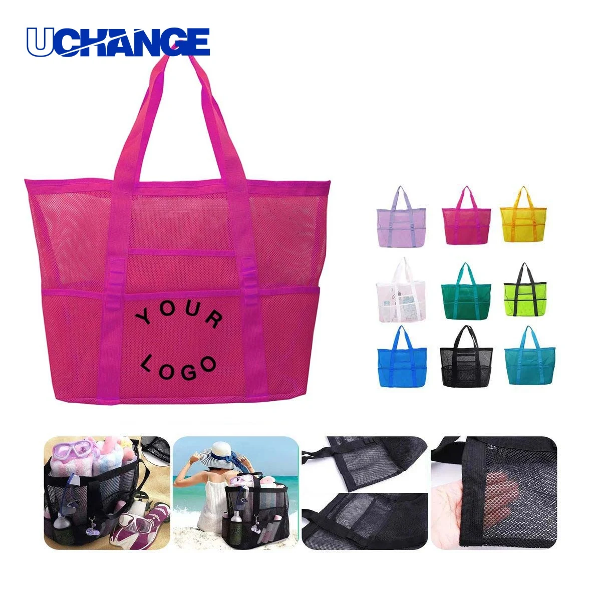 Large Capacity PU Storage Bag Organizer with Clear Liner 1