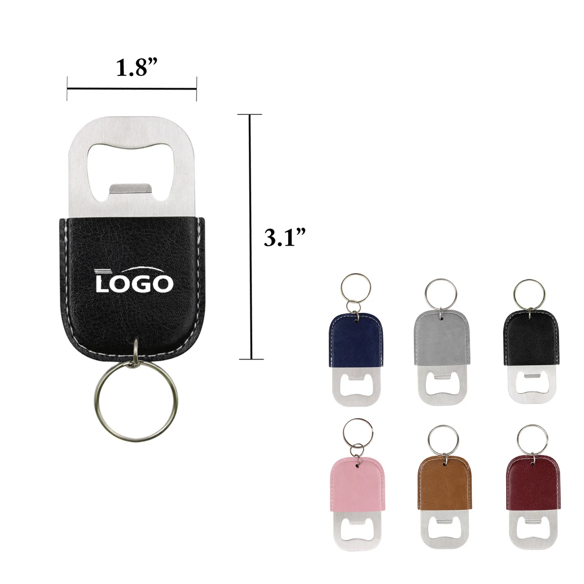 PU Stainless Steel Keychain Bottle Opener 1