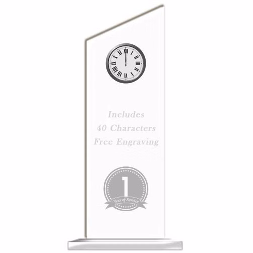 Acrylic: Wedge Clock 4x12x.4" Clear, 5x2 clear bas