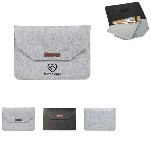 Custom Felt Laptop Sleeve Document Bag — 13" Flip-Top Tech Carry Case 1