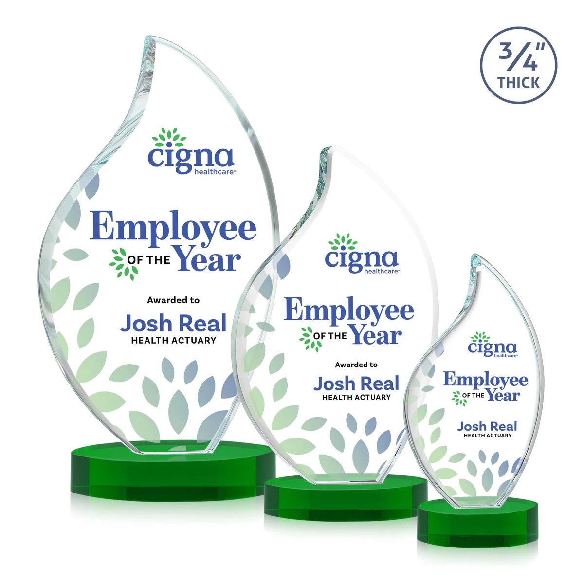 Odessy Flame VividPrint™ Award on Alberton Base - Green 1