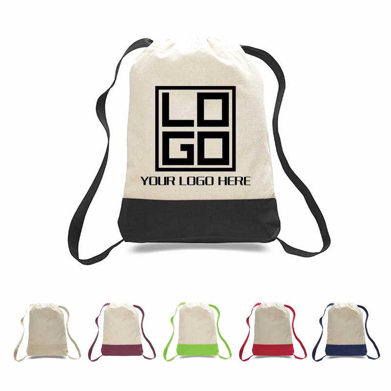 Waterproof Sport Cotton Canvas Drawstring Backpack