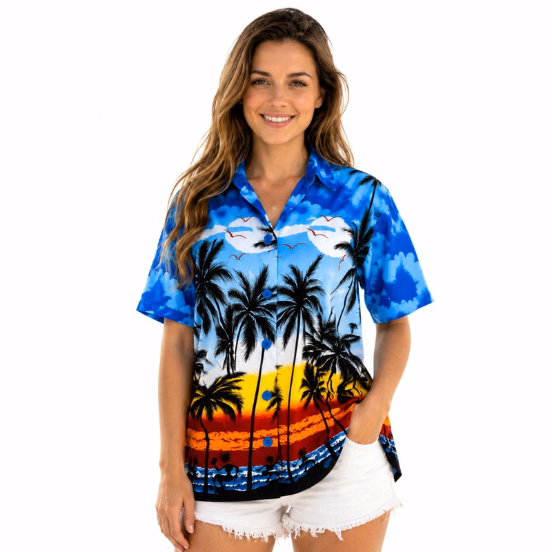Women's 135 GSM Light 4-Way Stretch Hawaiian Shirts
