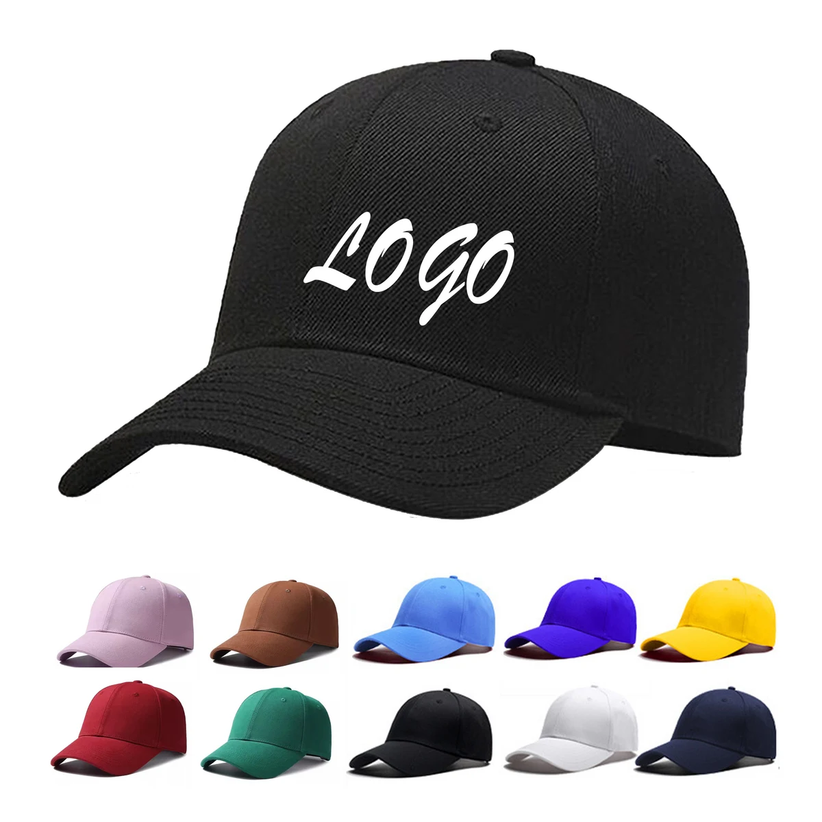 Plain Adjustable Curved Baseball Hat 1