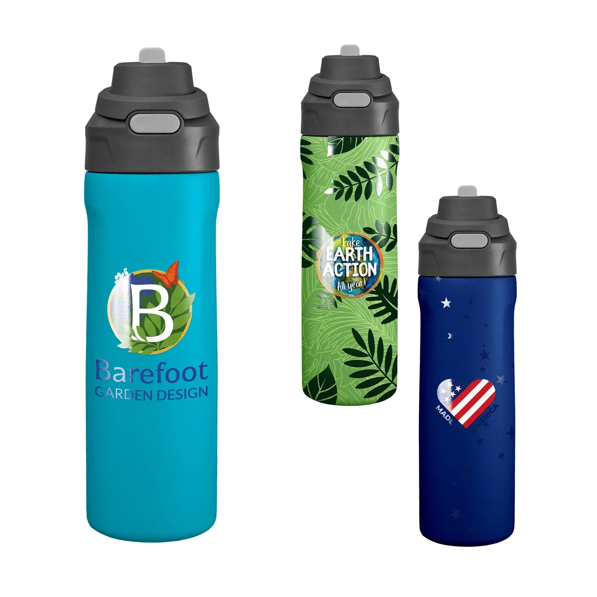 Pop Up 24 Oz. Recycled Stainless Steel Bottle, custom water bottle with logo imprint 1