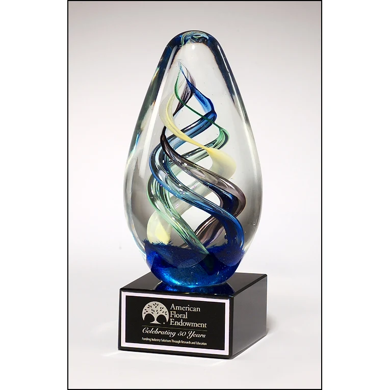 Blue Mansion Art Glass 7" 1