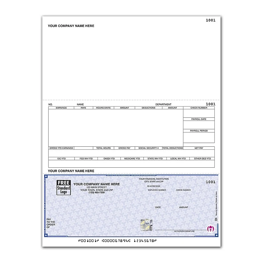 High Security Laser Bottom Payroll Check 1