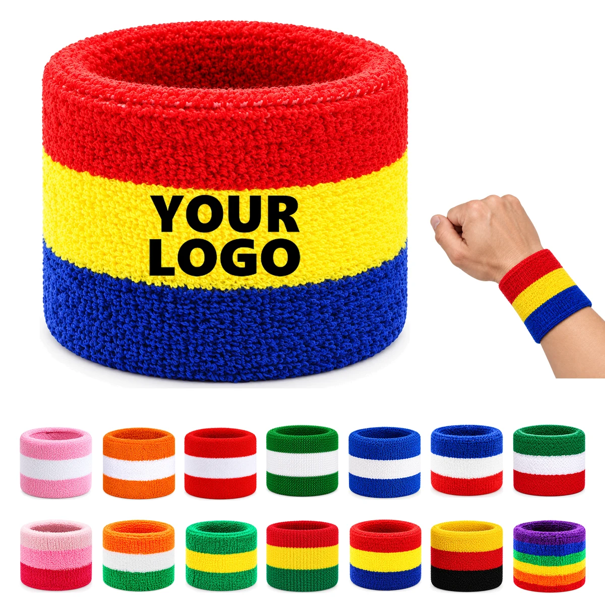 Striped Sports Sweat Wristband 1